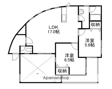 岡山県岡山市北区駅前町２丁目（賃貸マンション2LDK・2階・69.70㎡） その2