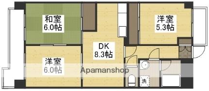 ル・グラン豊成 502｜岡山県岡山市南区豊成３丁目(賃貸マンション3DK・5階・57.92㎡)の写真 その2