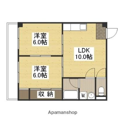 にっせんれん21 403｜岡山県岡山市北区東島田町１丁目(賃貸マンション2LDK・4階・46.20㎡)の写真 その2