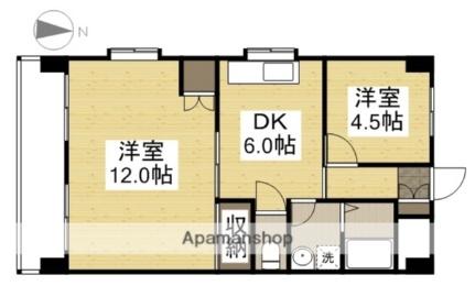 大和ビル 303｜岡山県岡山市北区矢坂西町(賃貸マンション2DK・3階・53.00㎡)の写真 その2