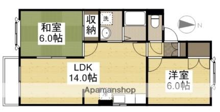 岡山県岡山市中区四御神（賃貸アパート2LDK・2階・54.65㎡） その2