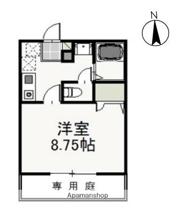 フォーシーズン春 101｜岡山県岡山市南区浜野１丁目(賃貸アパート1K・1階・26.90㎡)の写真 その2