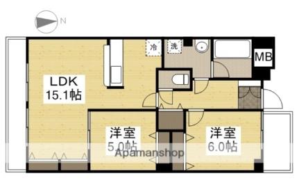 クレール西市 902｜岡山県岡山市南区西市(賃貸マンション2LDK・9階・64.03㎡)の写真 その2