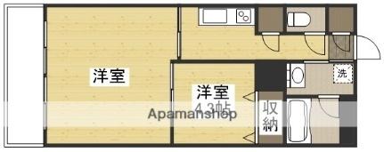 エルフィン 403｜岡山県岡山市北区上中野１丁目(賃貸マンション2K・4階・40.50㎡)の写真 その2