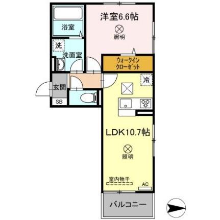 クレールＤ棟 101｜岡山県岡山市北区大安寺東町(賃貸アパート1LDK・1階・42.95㎡)の写真 その2