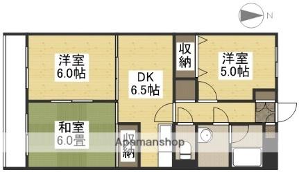 カーサ21 205 ｜ 岡山県岡山市北区西長瀬（賃貸マンション3DK・2階・54.65㎡） その2