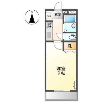 しあんくれーる 00106｜岡山県岡山市北区田中(賃貸マンション1K・1階・24.79㎡)の写真 その2