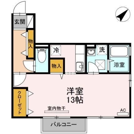 岡山県岡山市南区泉田１丁目(賃貸アパート1R・1階・35.96㎡)の写真 その2