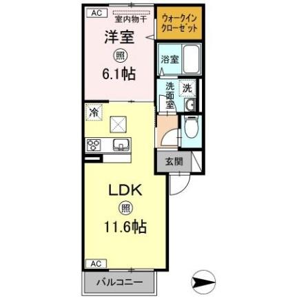 あかりII 201｜岡山県岡山市中区原尾島４丁目(賃貸アパート1LDK・2階・41.26㎡)の写真 その2