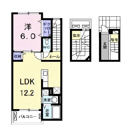 ヴィラ・フォレスタII 303 ｜ 岡山県岡山市北区十日市東町（賃貸アパート1LDK・3階・53.33㎡） その2