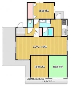 メゾン京山 3｜岡山県岡山市北区京山１丁目(賃貸マンション3LDK・3階・86.24㎡)の写真 その2