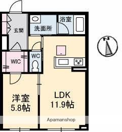 Ｌａ　ｐｅｉｎｔｕｒｅ（ラ・パンテュール） 103｜岡山県岡山市中区高屋(賃貸アパート1LDK・1階・44.73㎡)の写真 その2