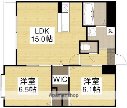 ベンビレッジ平田西公園 203｜岡山県岡山市北区平田(賃貸マンション2LDK・2階・63.34㎡)の写真 その2