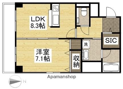 ハートフル医大西 ｜岡山県岡山市北区東古松１丁目(賃貸マンション1LDK・7階・41.11㎡)の写真 その2