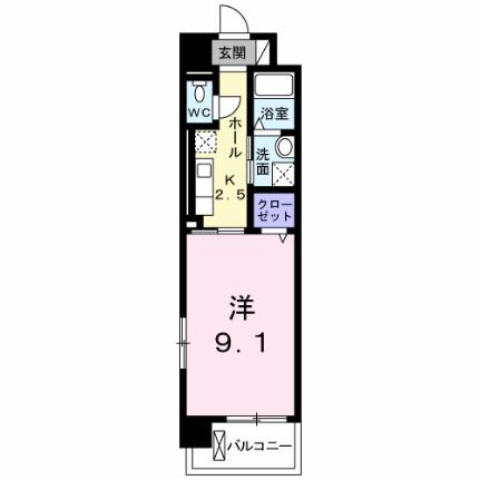 カーサ　デル　ソール 210｜岡山県岡山市北区今１丁目(賃貸マンション1K・2階・30.96㎡)の写真 その2