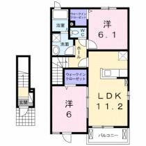 ラッフィナート・ピアッツァII 202 ｜ 岡山県赤磐市河本（賃貸アパート2LDK・2階・57.64㎡） その2