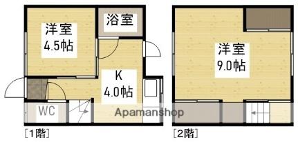 岡山県岡山市北区島田本町２丁目(賃貸テラスハウス2K・1階・40.00㎡)の写真 その2