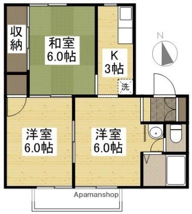 岡山県岡山市南区藤田(賃貸アパート3K・1階・46.74㎡)の写真 その2