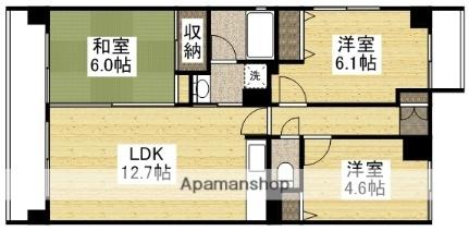 岡山県岡山市南区西市(賃貸マンション3LDK・2階・64.62㎡)の写真 その2