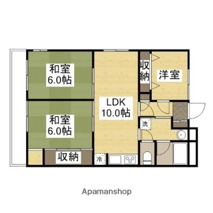 岡山県岡山市北区京橋町(賃貸マンション3LDK・9階・52.80㎡)の写真 その2