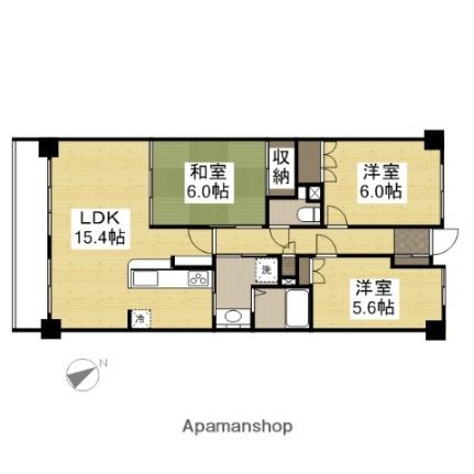 岡山県岡山市北区大供２丁目(賃貸マンション3LDK・5階・72.51㎡)の写真 その2