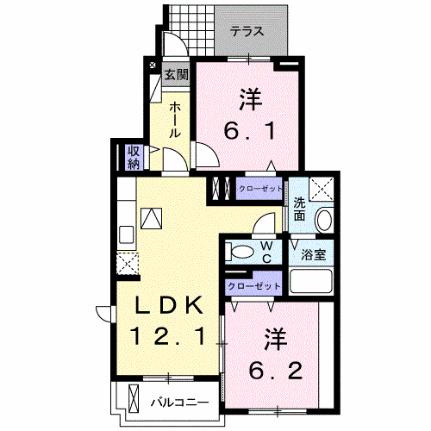 セイバリーＫ 103｜岡山県倉敷市八王寺町(賃貸アパート2LDK・1階・56.53㎡)の写真 その2