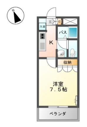 ゆうとぴあ 105｜岡山県倉敷市水江(賃貸アパート1K・1階・24.75㎡)の写真 その2