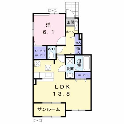 プレインカーサ　VII 102 ｜ 岡山県岡山市南区迫川（賃貸アパート1LDK・1階・54.19㎡） その2