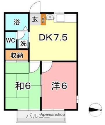 岡山県倉敷市中庄(賃貸アパート2DK・1階・40.15㎡)の写真 その2