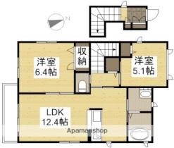 ジョリカV 201 ｜ 岡山県倉敷市中島（賃貸アパート2LDK・2階・61.85㎡） その2