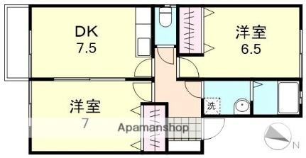 岡山県倉敷市笹沖(賃貸アパート2DK・2階・49.06㎡)の写真 その2