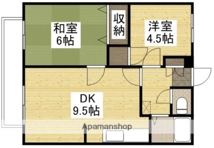 岡山県倉敷市日吉町(賃貸アパート2DK・2階・47.54㎡)の写真 その2