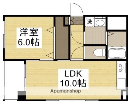 ルミエール大供 701｜岡山県岡山市北区大供２丁目(賃貸マンション1LDK・7階・34.40㎡)の写真 その2