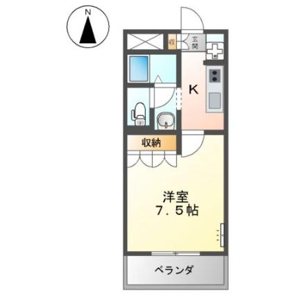 アクアビュー 202｜岡山県倉敷市上東(賃貸アパート1K・2階・24.75㎡)の写真 その2