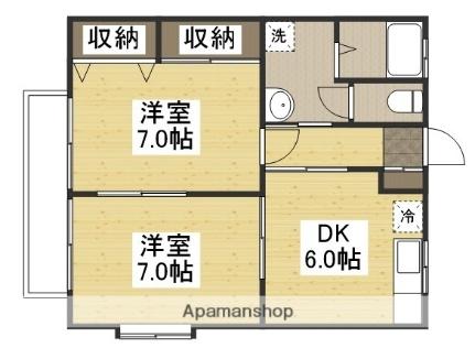 岡山県倉敷市中庄(賃貸アパート2DK・1階・47.00㎡)の写真 その2