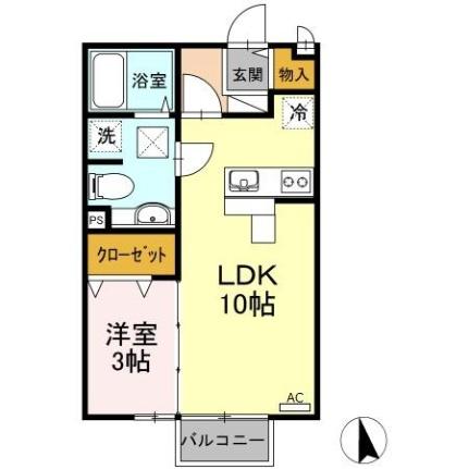 岡山県玉野市長尾（賃貸アパート1LDK・1階・33.39㎡） その2