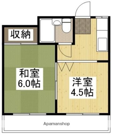 グレースコート関 207｜岡山県岡山市中区関(賃貸マンション2K・2階・25.41㎡)の写真 その2