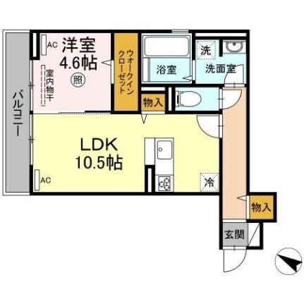 岡山県倉敷市石見町(賃貸アパート1LDK・2階・43.07㎡)の写真 その2