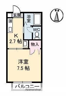 セフィーラ 103｜岡山県倉敷市日吉町(賃貸アパート1K・1階・24.81㎡)の写真 その2