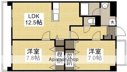 ベルフォーレ水島 401｜岡山県倉敷市亀島１丁目(賃貸マンション2LDK・4階・63.86㎡)の写真 その2