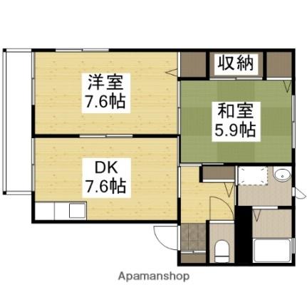 ルミエール　Ａ棟 101｜岡山県倉敷市四十瀬(賃貸アパート2DK・1階・50.15㎡)の写真 その2