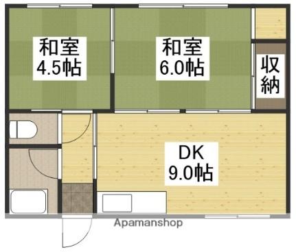 玄馬貸家　北西 1｜岡山県倉敷市亀島１丁目(賃貸一戸建2DK・1階・39.66㎡)の写真 その2