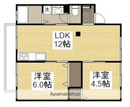 岡山県倉敷市玉島乙島（賃貸アパート2LDK・2階・45.95㎡） その2