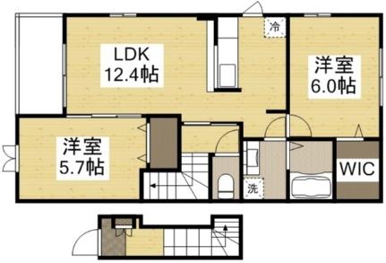 ファインボルドー 201｜岡山県倉敷市上富井(賃貸アパート2LDK・2階・58.52㎡)の写真 その2