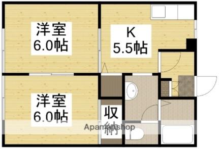 岡山県倉敷市玉島乙島(賃貸アパート2K・1階・40.92㎡)の写真 その2