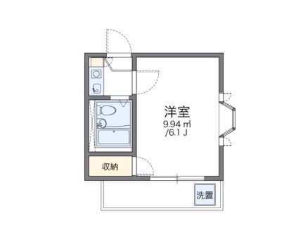 レオパレス神田Ｂ号棟 201｜岡山県岡山市北区神田町２丁目(賃貸アパート1K・2階・15.37㎡)の写真 その2