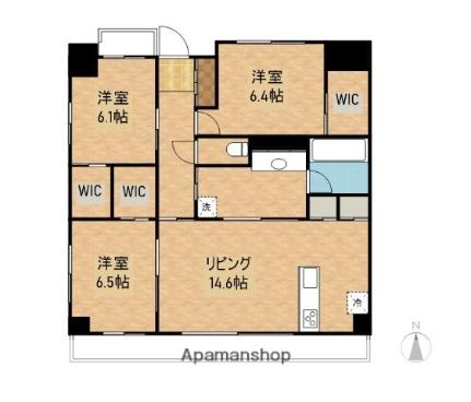 岡山県岡山市北区田中（賃貸マンション3LDK・9階・84.16㎡） その2