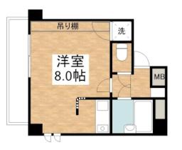 岡山県岡山市北区京町（賃貸マンション1R・4階・23.54㎡） その2