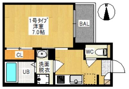 岡山県岡山市北区上中野２丁目(賃貸アパート1K・1階・25.84㎡)の写真 その2