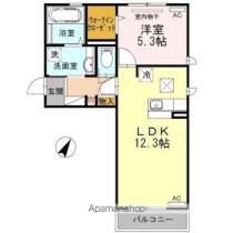 岡山県岡山市北区今８丁目（賃貸アパート1LDK・1階・44.17㎡） その2